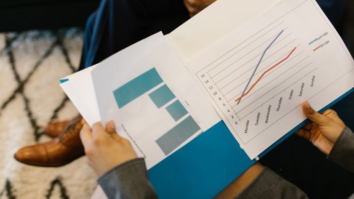 A report reviewed between two people