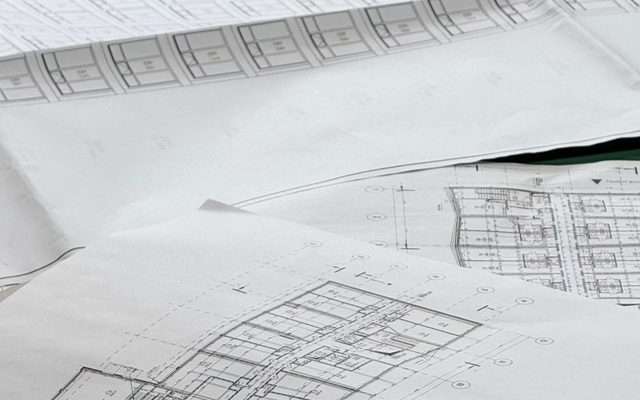 Drawings marked up during planning