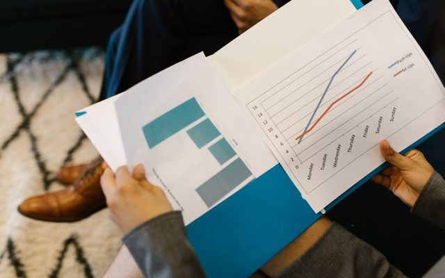 A report reviewed between two people